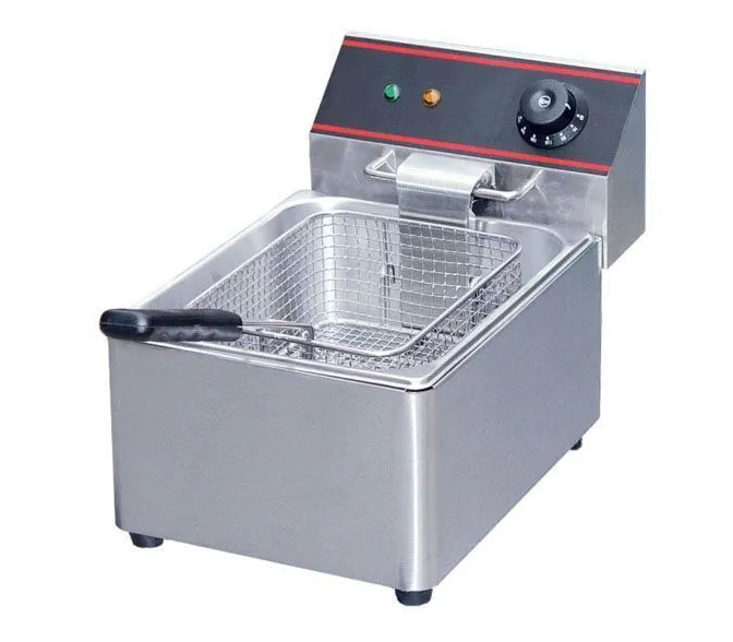 Фритюрница Hopert PRO-DF6L чаша с ручками: металлический корпус без транспортировочной плёнки