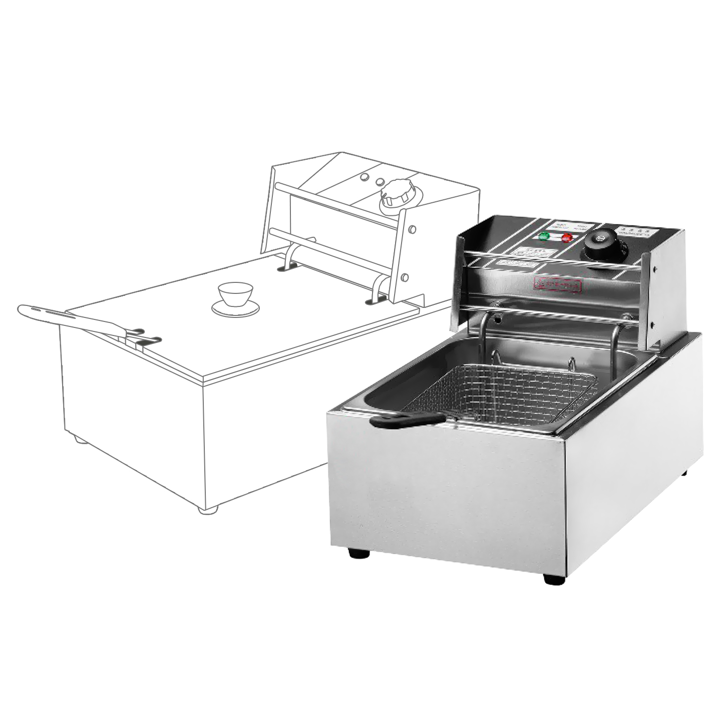 Фритюрница Hopert PRO-DF81 чаша с ручками — купить в Фритюрницы Hopert