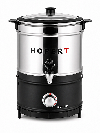 Маслобойка Hopert SHZ-1110A 10л нержавеющая сталь, стеклянная крышка, чёрный корпус